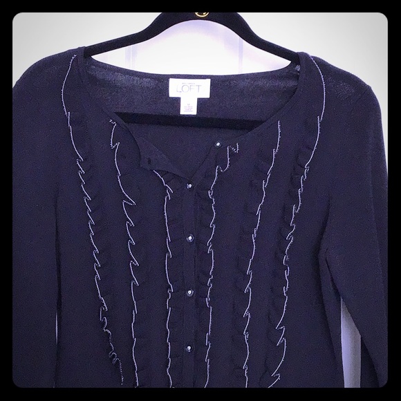LOFT ruffle cardigan top - Picture 8 of 8
